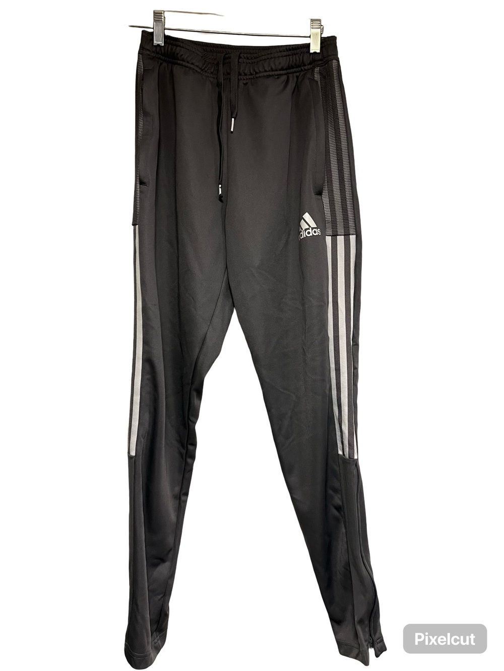 adidas Black Jogger Sweatpants with Gray Three-Stripes